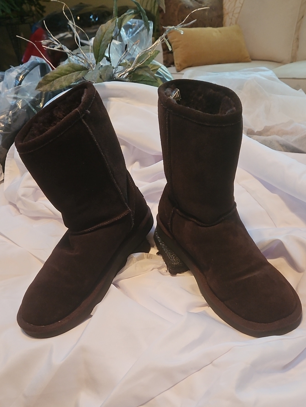 Zodiac Mendes Real Fur & Suede Mid-Calf Winter Boots Espresso Brown 11M